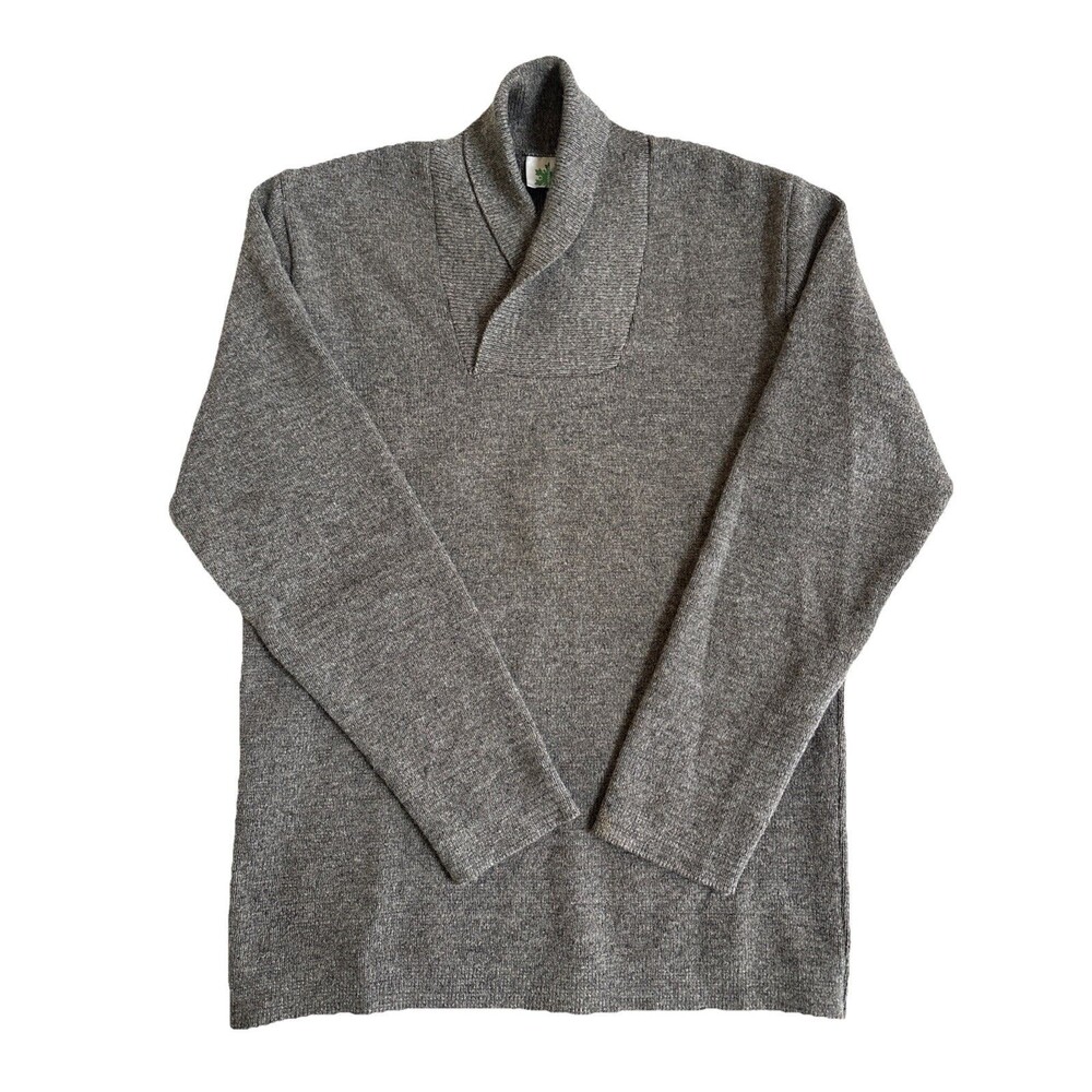 Vintage Mens Norsewear New Zealand Wool Blend Gray Shawl Collar Sweater Size M
